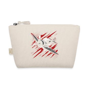 Propeller Plane Sketch - Organic Pouch - nature - Front