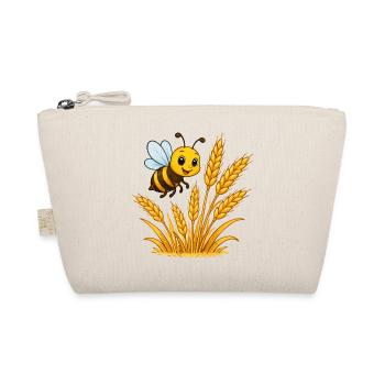 Goldene Ähren Bienen-Motiv - Bio-Täschchen - Natur - Vorne