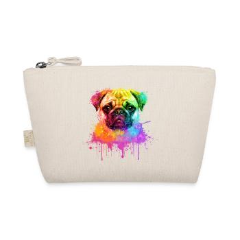 Pug Mops Aquarell Illustration - Bio-Täschchen - Natur - Vorne