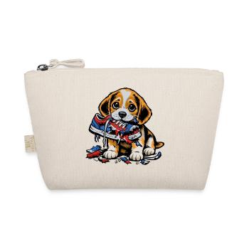 Beagle Zerstört Sneaker - Bio-Täschchen - Natur - Vorne