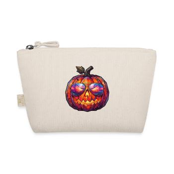 Poly Art Halloween Kürbis - Bio-Täschchen - Natur - Vorne