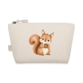 Süßes Eichhörnchen mit Eichel Aquarell Waldtier - Bio-Täschchen - Natur - Vorne