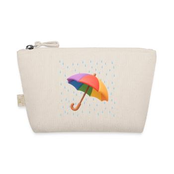 Regenbogen Regenschirm im Regen - Bio-Täschchen - Natur - Vorne