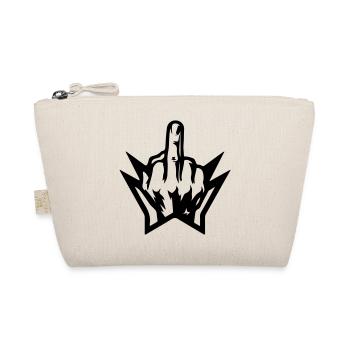Mittelfinger Hand Zacken Schwarz - Bio-Täschchen - Natur - Vorne