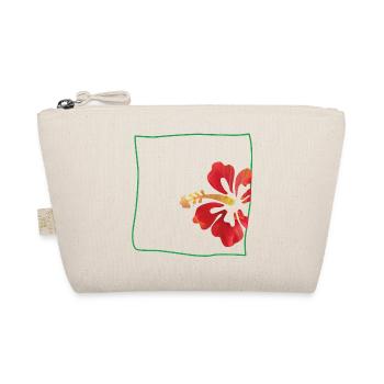 Hibiskus minimalistisch - Bio-Täschchen - Natur - Vorne