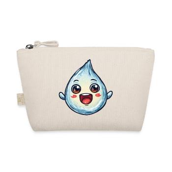 Kawaii Wassertropfen mit Gesicht - Bio-Täschchen - Natur - Vorne