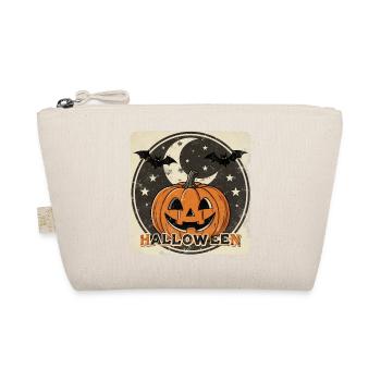Vintage Halloween – Retro Kürbis Spooky Design - Bio-Täschchen - Natur - Vorne