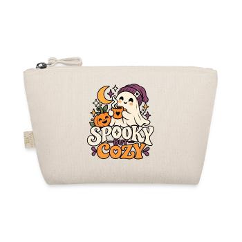 Spooky but Cozy Niedliches Halloween Geist Design - Bio-Täschchen - Natur - Vorne