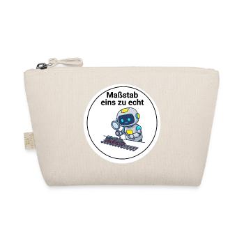 Modellbahn Roboter Eisenbahn Spur N H0 T-Shirt - Bio-Täschchen - Natur - Vorne