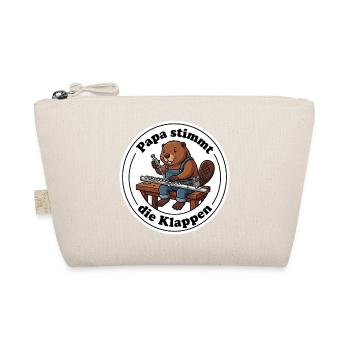 Querflöte Papa Biber Instrumentenbauer T-Shirt - Bio-Täschchen - Natur - Vorne