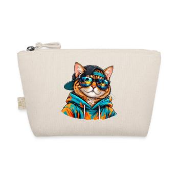 Cool Cat mit Sonnenbrille – tropische Sommerstimmung - Bio-Täschchen - Natur - Vorne