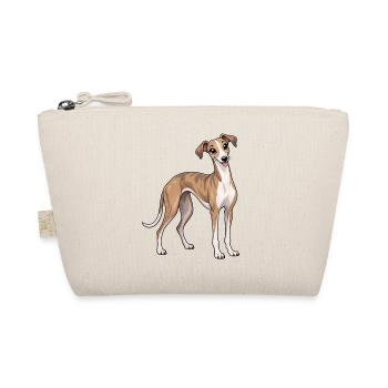 Greyhound Kawaii Style – Süßer Windhund - Bio-Täschchen - Natur - Vorne