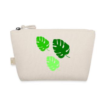 Monstera Blätter Trio Design - Bio-Täschchen - Natur - Vorne