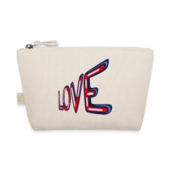 Liebe im Neon-Retro-Stil - Bio-Täschchen - Natur - Vorne