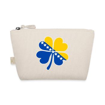Bosnien Flagge Vierblättriges Kleeblatt - Bio-Täschchen - Natur - Vorne