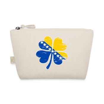 Bosnien Flagge Vierblättriges Kleeblatt used - Bio-Täschchen - Natur - Vorne