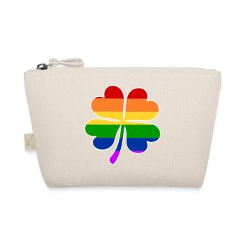 Regenbogen Flagge Vierblättriges Kleeblatt - Bio-Täschchen - Natur - Vorne