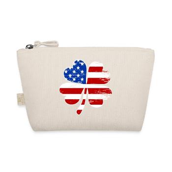 USA Flagge Vierblättriges Kleeblatt - Bio-Täschchen - Natur - Vorne
