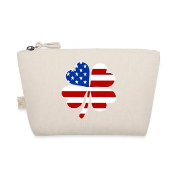 USA Flagge Vierblättriges Kleeblatt - Bio-Täschchen - Natur - Vorne