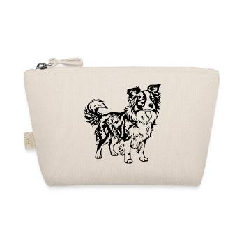 Border Collie schwarz Hunde Liebhaber Geschenk  - Bio-Täschchen - Natur - Vorne