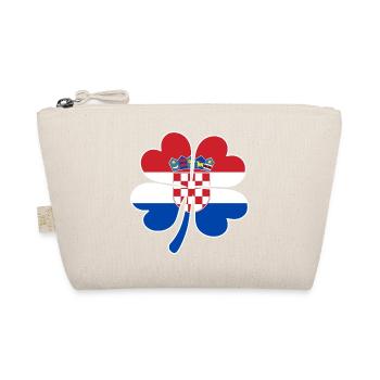 Kroatien Flagge Vierblättriges Kleeblatt - Bio-Täschchen - Natur - Vorne