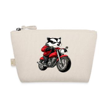 Dachse Motorradfahrer / Motorrad Marder - Bio-Täschchen - Natur - Vorne
