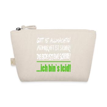 Erde Scheibe Gott Allmächtig Sprüche Floskel  - Bio-Täschchen - Natur - Vorne