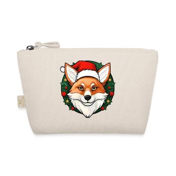 Fuchs Weihnachtsmann - Bio-Täschchen - Natur - Vorne