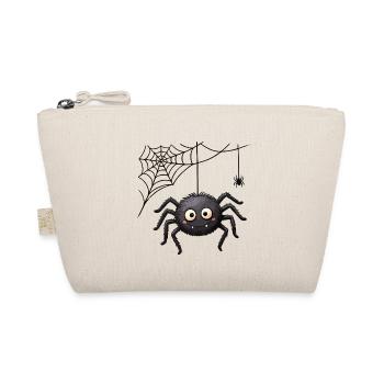 Spinne im Netz Halloween-Anhänger - Bio-Täschchen - Natur - Vorne