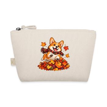 Herbstlicher Corgi-Laubhaufen - Bio-Täschchen - Natur - Vorne