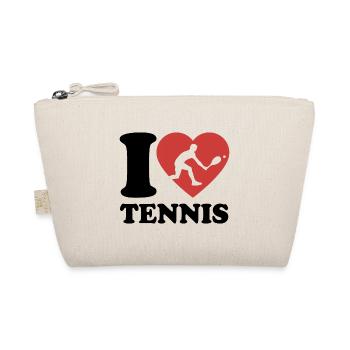 I Love Tennis Typo - Herz - Hobby - Bio-Täschchen - Natur - Vorne