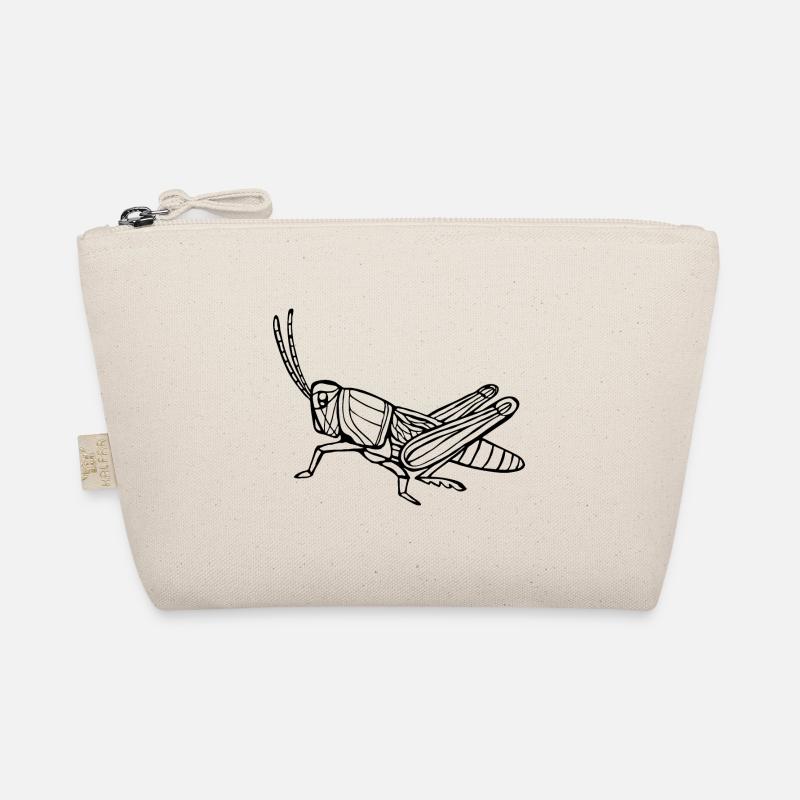 Grasshopper Acrididae Insect Black Organic Pouch