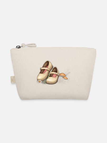 Baby Shoe Meadow Illustration - Organic Pouch - nature