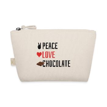 Peace Love Chocolate - Heart - Organic Pouch - nature - Front
