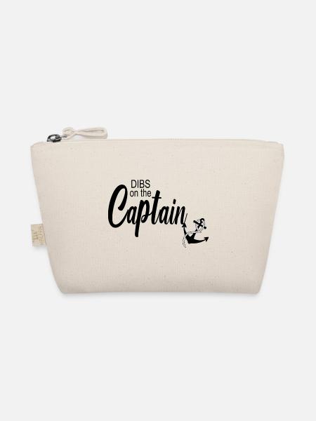 Dibs On The Captain - Funny Captain Quote - Organic Pouch - nature - Front