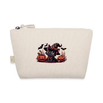 Chaton noir Halloween v2 - Trousse biologique - nature - Devant