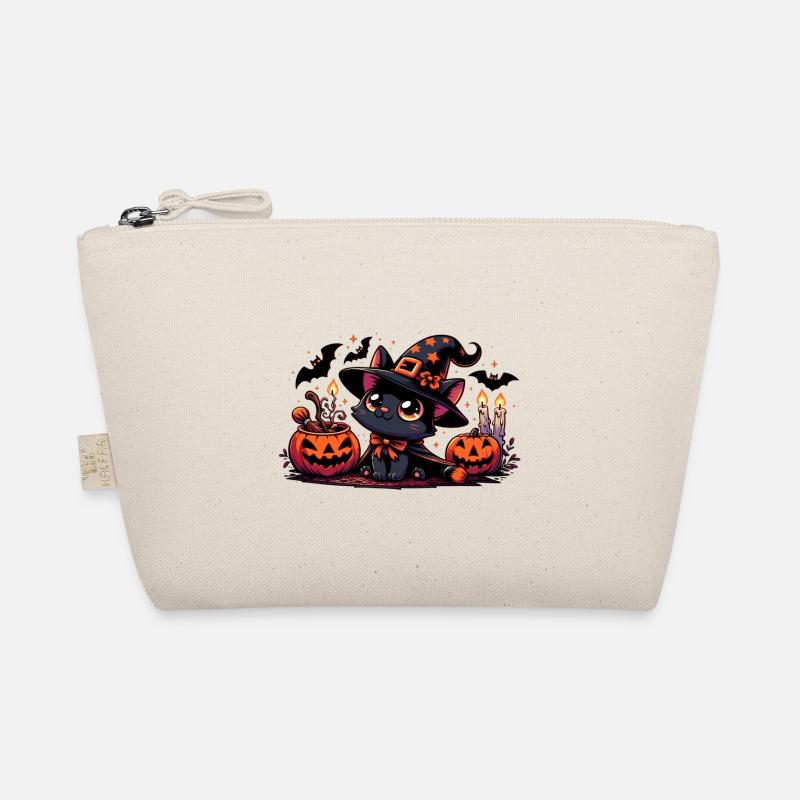 Halloween Schwarzes Kätzchen v2 Bio-Täschchen