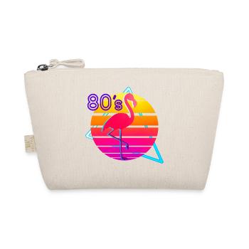 80er Jahre Musik Flamingo Retro - Bio-Täschchen - Natur - Vorne