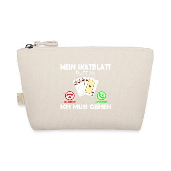 Skat Kartenspiel Lustig Spruch Skatblatt ruft an - Bio-Täschchen - Natur - Vorne