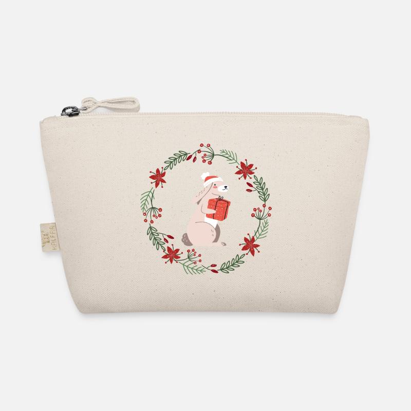 Christmas: rabbits with Christmas present Organic Pouch