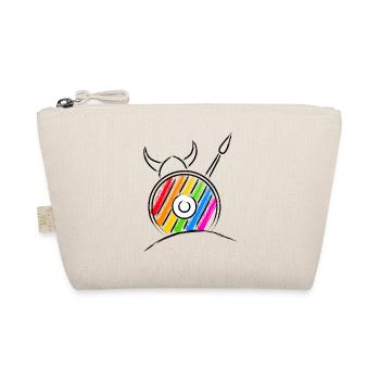 Pride Viking Viking with shield and spear - Organic Pouch - nature - Front