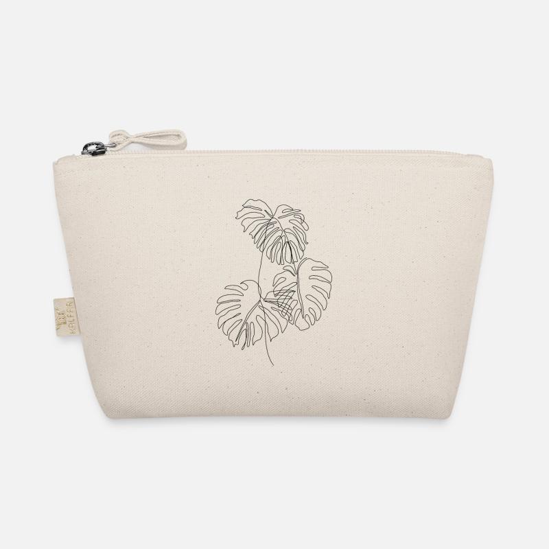 PLANT LOVER | Monstera One Line Drawing | black Organic Pouch