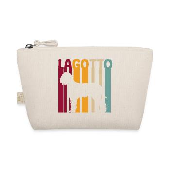 Lagotto Romagnolo Vintage Retro Style Silhouette - Organic Pouch - nature - Front