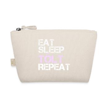 Tölt Eat Sleep Spruch Pink für Reiterin Frauen - Bio-Täschchen - Natur - Vorne