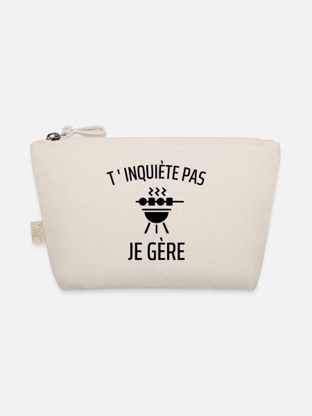 T' inquiète pas je gère humour barbecue cadeau - Trousse biologique - nature - Devant