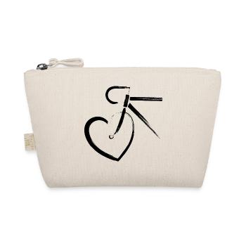 Road Bike Triathlon Bike Love Heart - Organic Pouch - nature - Front