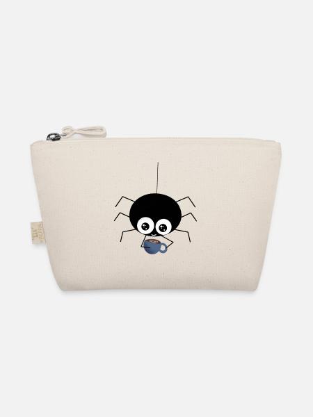 Araignée avec café - douce idée cadeau - Trousse biologique - nature - Devant