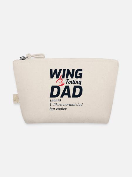 Wing Foiling Hydrofoil Surfen Dad Fathers Day - Bio-Täschchen - Natur - Vorne