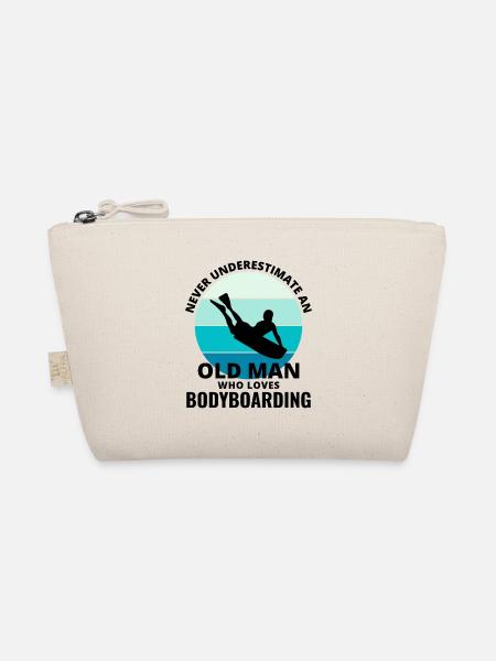 Bodyboarding Bodyboarder Dad Grandpa Fathers day - Organic Pouch - nature - Front
