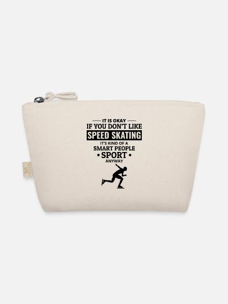 Speed Skating Ice Skater Skate Winter Sport - Organic Pouch - nature - Front